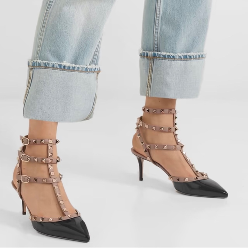 Valentino Rockstud 65 patent-leather pumps black size 38/8